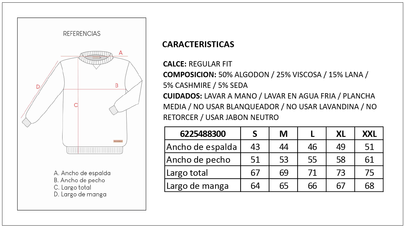 Tabla de Talles Sweater Hombre Britches